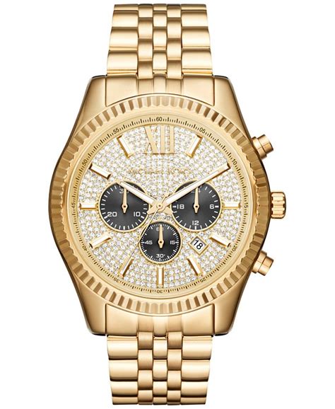 michael kors lexington ip stainless steel bracelet chronograph watch|lexington gold tone watch.